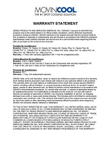 Movincool CM25 Warranty Information