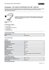 Phoenix Contact Round cable VIP-CAB-FLK16/FR/OE/0,14/1,5M 2900132 2900132 Data Sheet