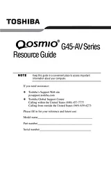 Toshiba g45 Supplementary Manual
