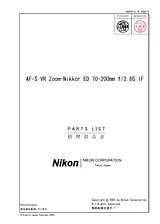 Nikon AF-S Nikkor 70-200 mm f/ 2.8 G IF ED VR II Lens Manuel