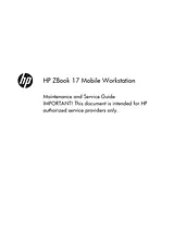HP ZBook 17 Инструкции По Обслуживанию