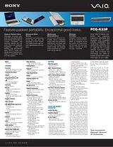Sony PCG-K33P Specification Guide