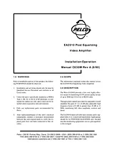 Pelco EA2010 User Manual