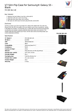 V7 Slim Flip Case for Samsung® Galaxy S5 - Black PCS-5BC-BLK-14E Fascicule