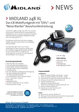 Midland CB-MOBILFUNKGERÄT 248 XL C892 Fiche De Données