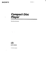 Sony CDP-CX250 Инструкция