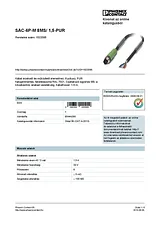 Phoenix Contact Sensor/Actuator cable SAC-6P-M 8MS/ 1,5-PUR 1522095 1522095 Data Sheet