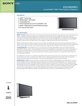 Sony KDS-R60XBR1 Guia De Especificação
