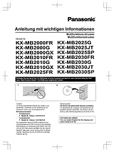 Panasonic KX-MB2030 Anleitung Für Quick Setup