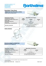 Barthelme N/A 62399941 Aluminium Aluminium carrier for 38 PMMA pipes 1M 62399941 Data Sheet