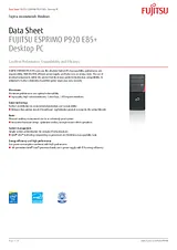 Fujitsu P920 E85+ VFY:P0920PXP51GB Data Sheet