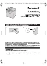 Panasonic KXMC6260G Anleitung Für Quick Setup