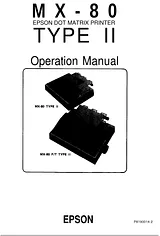 Epson M X - 8 0 User Manual