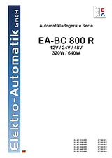 Ea Elektro Automatik EA Elektro-Automatik EA-BC 812-40R - 40A Automatic Lead Acid Battery Charger Station, For 12V Batteries 27150316 User Manual