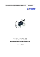 Conrad Power regulator 230V/AC 191331 Component 230 Vac 191331 Data Sheet