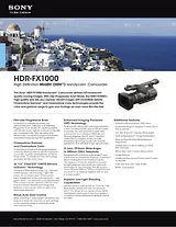 Sony HDR-FX1000 Specification Guide