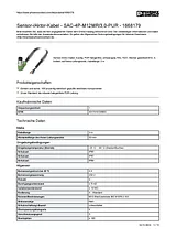 Phoenix Contact Sensor/Actuator cable SAC-4P-M12MR/3,0-PUR 1668179 1668179 Data Sheet