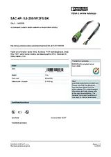 Phoenix Contact Sensor/Actuator cable SAC-4P- 5,0-280/M12FS BK 1400358 1400358 Data Sheet