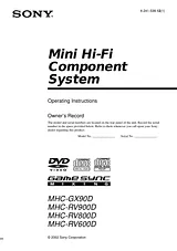 Sony MHC-RV900D User Manual