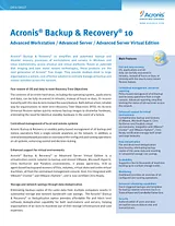Acronis Backup & Recovery 10 Advanced Workstation TIDLLPENA21 Fiche De Données