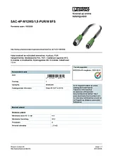 Phoenix Contact Sensor/Actuator cable SAC-4P-M12MS/1,5-PUR/M 8FS 1693089 1693089 Data Sheet
