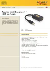 DeLOCK Adapter mini Displayport / HDMI 65099 Hoja De Datos