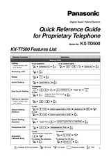 Panasonic KXTD500CE Quick Setup Guide