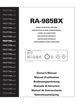 Rotel RA-985BX Betriebsanweisung
