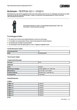 Phoenix Contact TESTFOX CC-1 Digital-Multimeter, DMM, 1212211 Техническая Спецификация