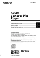 Sony CDX-M670 Manual