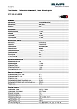 Rafi Pushbutton 24 V 0.5 A 1 x Off/(On) IP40 momentary 10 pc(s) 1.15.106.301/0518 Data Sheet