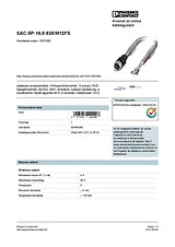 Phoenix Contact Bus system cable SAC-5P-10,0-920/M12FS 1507492 1507492 Hoja De Datos