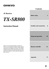ONKYO TX-SR800 Manuel D'Instructions