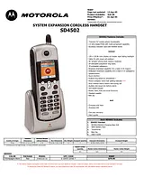 Motorola sd4502 Техническая Спецификация