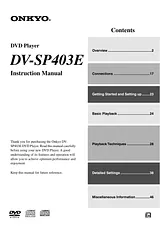 ONKYO dv-sp403e Manual Do Utilizador