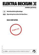 Elektra Beckum BAS 500 WNB Manuale Utente