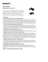 Sony FDR-AX100 Specification Sheet