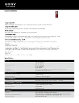 Sony ICD-UX200 Guia De Especificação