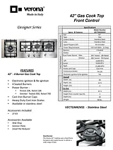 Verona VECTGM424SS Specification Sheet