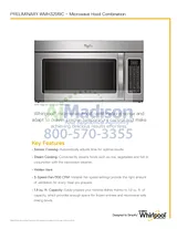 Whirlpool WMH32519CB Specification Sheet