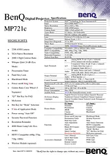 Benq MP721c Leaflet