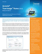 Acronis True Image Home 2011 Netbook Edition, Win, MiniBox, DEU + 2GB USB-Stick, 10+2 Bundle TINQB2DES/KIT1 Fiche De Données