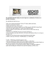 Archos 605 WiFi Справочник Пользователя