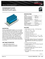 Kingston Technology 6GB DDR3 240-pin DIMM Kit KHX2000C9AD3T1K3/6GX Fiche De Données