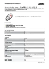 Phoenix Contact Surge protection device CN-UB-280DC-SB 2818148 2818148 Data Sheet