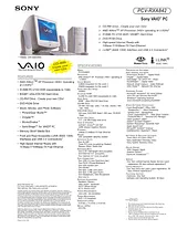 Sony PCV-RXA842 Guide De Spécification