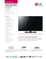 LG 26LE5300 Specification Sheet