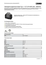 Phoenix Contact Type 1 surge protection device FLT-CP-N/PE-350 2859754 2859754 Data Sheet