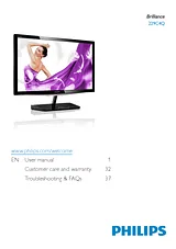 Philips IPS LCD monitor, LED backlight 229C4QHSB 229C4QHSB/00 User Manual