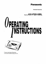 Panasonic KXF2510BL Instruction Manual